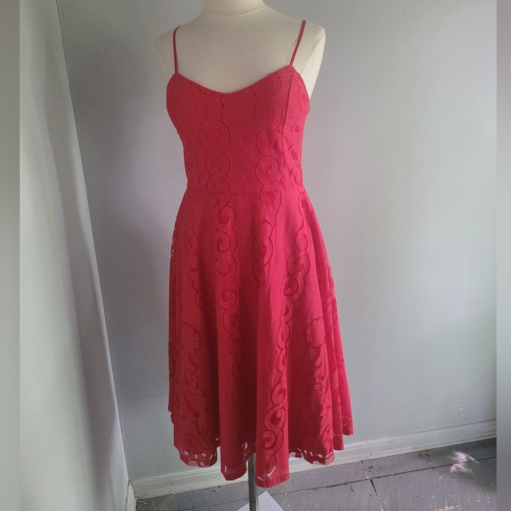 Urban Heritage Women's Elegant Red Lace Dress Size XL